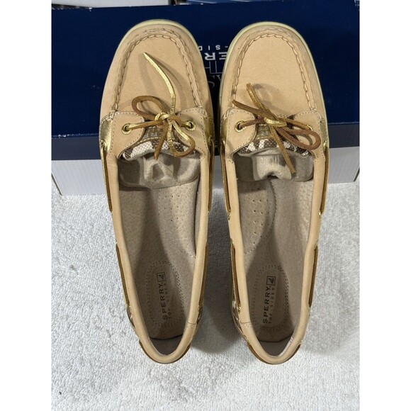 Sperry Top Sider WomanTan Cheetah Print Angelfish STS93604 Boat Shoe NIB Sz 9.5 - Picture 2 of 8